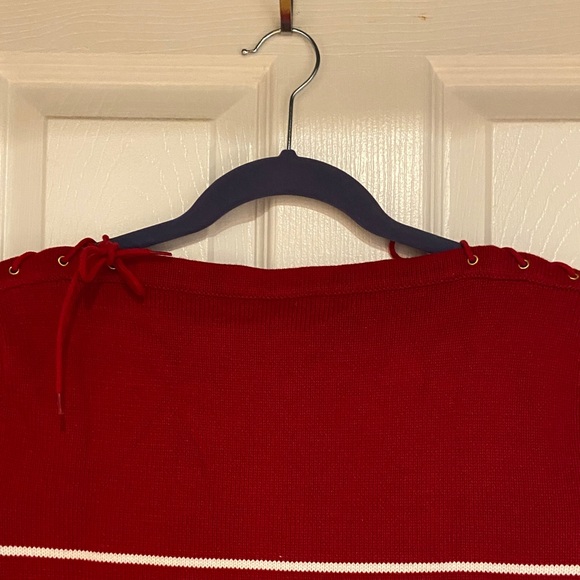 Ralph Lauren Red and White Nautical Striped Sweater - Picture 6 of 6